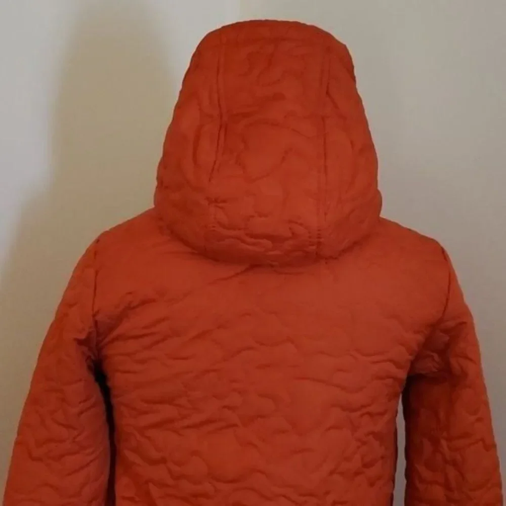 iXtreme Youth Jacket Coat Winter Orange Wavy Quilted Zip Up BOYS Size 10 / 12